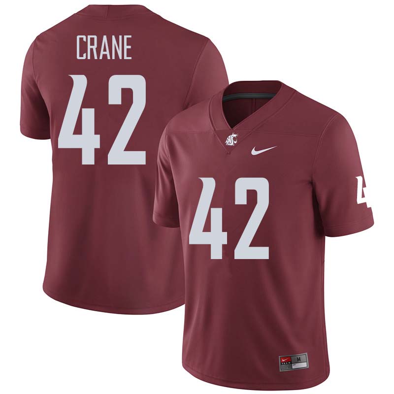 Men #42 Jack Crane Washington State Cougars College Football Jerseys Sale-Crimson